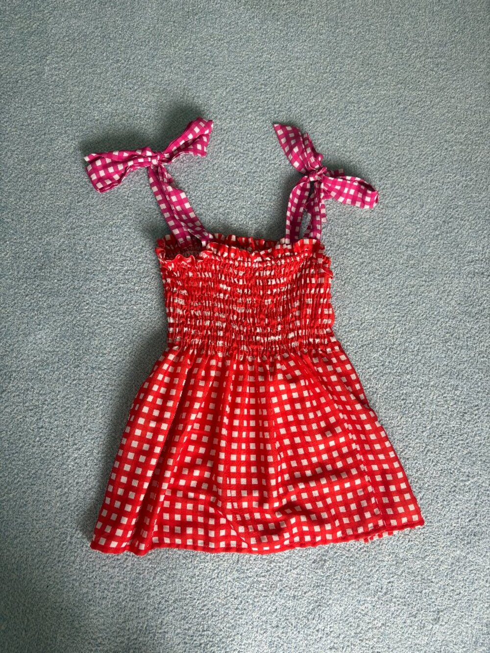 Twisted Wunder Orange Gingham Tank Top | Size 8